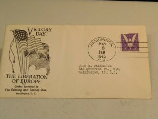 Victory Day The Liberation Of Europe 1945 Fdc With Cachet