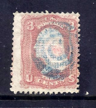 Us Stamps - 88 - - 3 Cent Washington Issue W/e Grill - Cv $32 - Blue Canc.