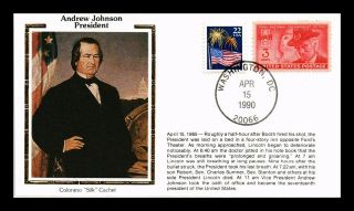 Dr Jim Stamps Us Andrew Johnson President Civil War Colorano Silk Cover