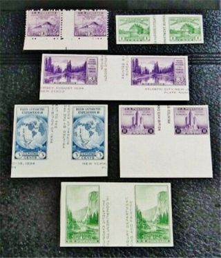 Nystamps Us Block Stamp 752 766 - 770 H Ngai Pr With Vertical Gutter $50
