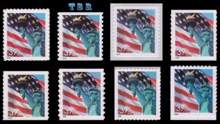 3978 - 85 3985 3985b Lady Liberty Flag 39c Complete Set 8 From 2006 Mnh - Buy Now