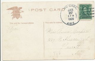 1909 Mc Cabe Arizona Vf 4 Bar Cancel Ties 300 To Post Card View Of Niagara Fall