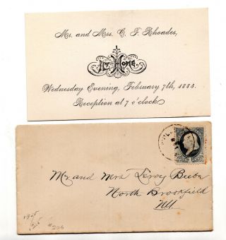 Us Sc 145 Stamp Cover & Wedding Invitation 1 Cent Franklin 1888 Id 444