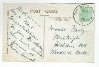 Gb Skeleton Postmark On Postcard Southgate London 1909