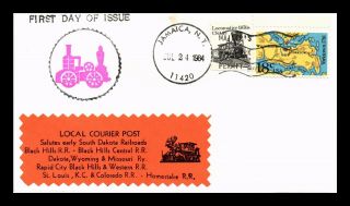 Dr Jim Stamps Us Local Courier Post Railroad Cover 1984 Dual Franked