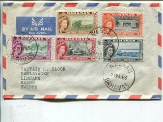 Bahamas Air Mail Cover To Sweden 21.  5.  1963