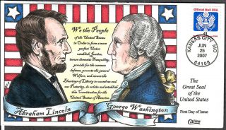 Us Collins Fdc Sc O162 Abraham Lincoln & George Washington