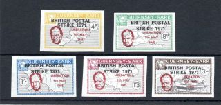 Guernsey - Sark Liberation Set U/m Imperforate,  British Postal Strike Overprints
