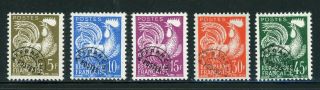 France Mnh Selections: Scott 840 - 844 Gallic Cock Type Precancel Cv$31,