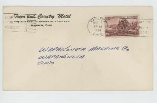 Mr Fancy Cancel Town & Country Motel Warren Ohio 1954 Cvr 2241