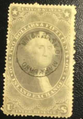 Scotts R84 $2.  50 Inland Exchange Stamp.  Union Bank Of Maryland