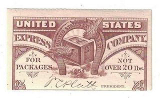 Vintage United States Express Company " Not Over 20 Lbs " Package Stamp