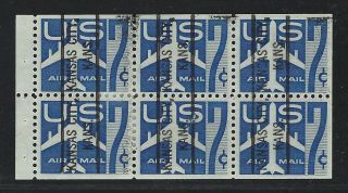 Air Mail Precancels - Ks - Kansas City - C51a - 804 - 7c Blue Jet Booklet Pane