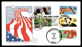 Mayfairstamps 1992 Us Wild Animals American Flag California Cover Wwb_54101