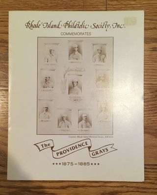 1987 Rhode Island Ri Providence Grays Baseball Cachet Commemorative 1875 - 1885