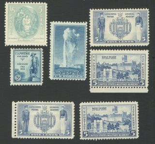 7 Us Postage 5 Cent Stamps Us Naval Academy West Point Virginia Dare Yell