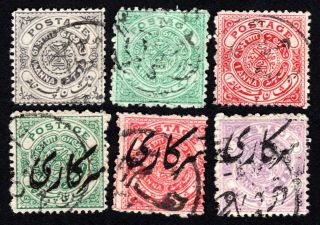 India 1908 - 1911 Hyderabad Group Of 6 Stamps Gs