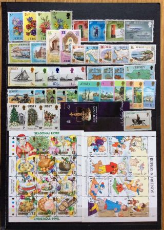 Unmounted Stamps From The Channel Islands Mostly Sets Face Value Over £10