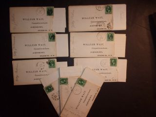 9 Us 3 Cent Washington Stamp Covers Letters William Wait Counsellor At Law 1735