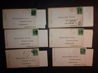 9 US 3 cent Washington stamp covers letters William Wait Counsellor at Law 1735 2