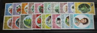 Dominica 1963 - 65 Sg1490 - 507 Qeii Full Set To $10 Fine Mnh