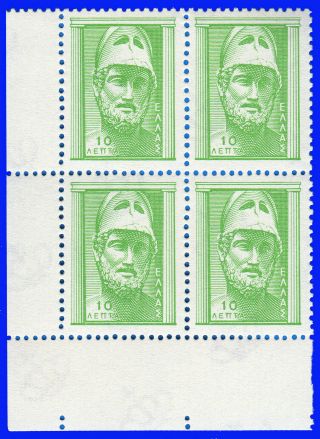 Greece 1958 - 60 Ancient Greek Art Iii 10 Lep.  B4 Mnh Signed Upon Request