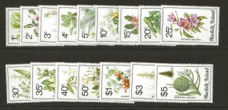 Norfolk Islands 1984 Sg318 - 333 Qeii Flowers Thematic Set Fine Mnh