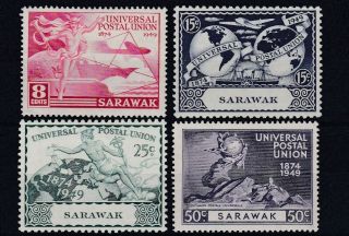 Sarawak 1949 Upu Set Of 4 Mh