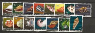 Papua Guinea 1968 Sg137 - 151 Sea Shells Thematic Set Fine Mnh
