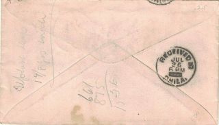1891 Circleville,  Ohio Cancel on a Cover Sent to Philadelphia,  Pennsylvania 2