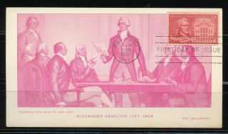 United States 1957 Alexander Hamilton Maximum Card First Day Cancelled