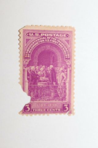 George Washington Taking Oath Of Office 3 Cent Us Stamp 1939