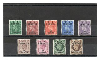 Somalia Gv1 1950 B.  A.  O/print S/set To 1s.  Sg S21 - S29 H.