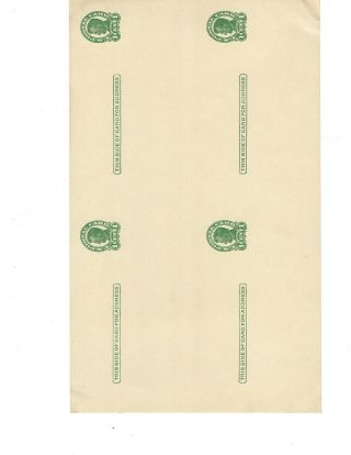 Ux 28 U.  S.  Postal Cards Abraham Lincoln 1 C 1917 Cut Press Sheet Of 4