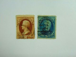 Two,  U.  S.  Vintage,  High Value Stamps,  157,  Jackson & 179 Taylor