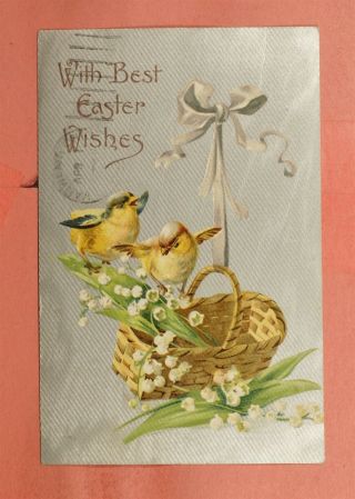 1908 Dpo 1844 - 1919 Lykens Oh Ohio Doane Cancel Easter Postcard