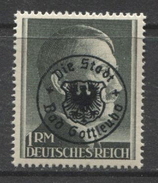 1945 Germany,  Post War Locals,  Bad Gottleuba 1 Mark With Overprint