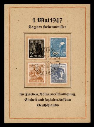 Dr Who 1947 Germany Leipzig Postal Card Multi Franked C134775