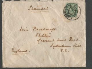 India Qv 1897 Cover To England Sea Post Office
