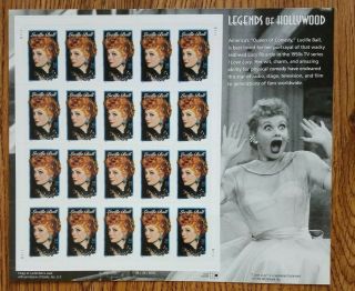 Usps Scott 3523 Lucille Ball Legends Of Hollywood Twenty,  34c Stamp Sheet