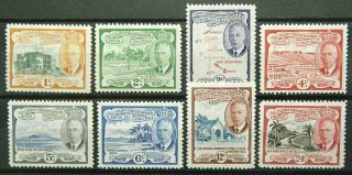 St.  Kitts Nevis Stamp 1952 King George Vi Scott 107 - 114 Sg94 - 101 Og H