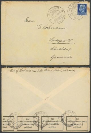 Italy 1939 - Cover Alassio To Stuttgart Germany 30240/29