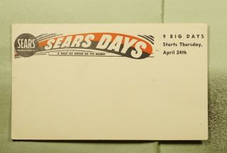 Dr Who Surcharge Postal Card Advertising Sears & Roebucks Co E67385