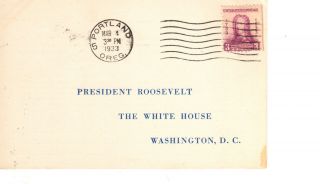 March 4 1933 Franklin Roosevelt Inaugural Inauguration Cover Portland Oregon