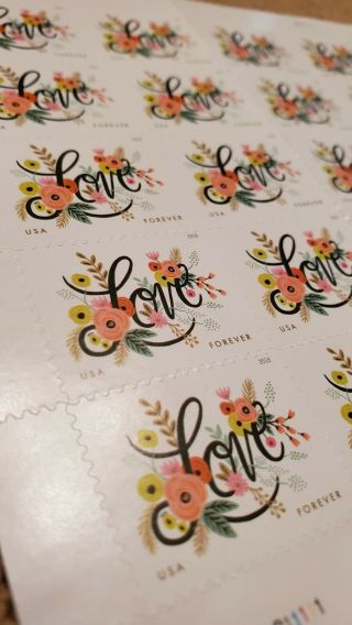 $8.  99 Love Flourishes Forever Stamps Full Sheet Of 20 Stamps