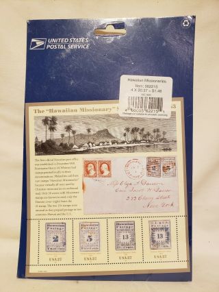 Hawaiian Missionary Us Souvenir Sheet Of 4 Mixed Stamps 37 Cents Mnh