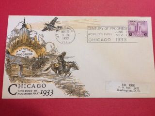 729 Fdc 1933 Chicago World 