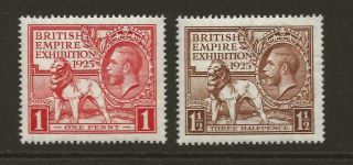 Gb 1925 British Empire Exhibition Wembley Set Sg432 - 3 Mnh See Note In Descript