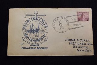 Naval Cover 1939 Ship Cancel Thanksgiving Day Uss Mexico (bb - 40) (5147)