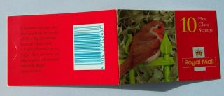Gb 1995 Sg: Lx9 £2.  50 Laminated Robin 1st Class Booklet With Cylinder Numbers Um